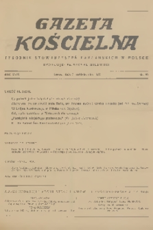 Gazeta Kościelna : tygodnik stowarzyszeń kapłańskich w Polsce. R.44, 1937, nr 40