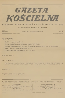 Gazeta Kościelna : tygodnik stowarzyszeń kapłańskich w Polsce. R.44, 1937, nr 42