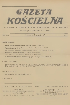 Gazeta Kościelna : tygodnik stowarzyszeń kapłańskich w Polsce. R.44, 1937, nr 45
