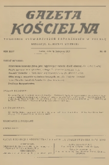 Gazeta Kościelna : tygodnik stowarzyszeń kapłańskich w Polsce. R.44, 1937, nr 48