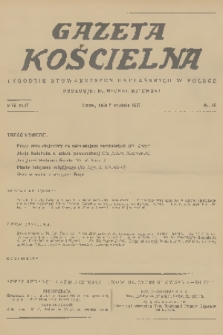 Gazeta Kościelna : tygodnik stowarzyszeń kapłańskich w Polsce. R.44, 1937, nr 49
