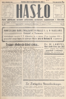 Hasło : pismo poświęcone sprawom politycznym, społecznym, gospodarczym i literackim. R.9, 1934, nr 38