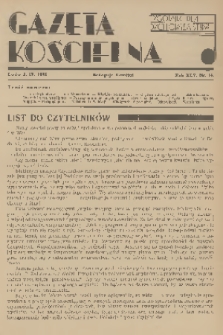 Gazeta Kościelna : tygodnik dla duchowieństwa. R.45, 1938, nr 14