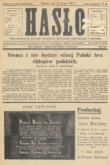 Hasło : pismo poświęcone sprawom politycznym, społecznym, gospodarczym i literackim. R.12, 1937, nr 7