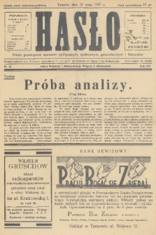Hasło : pismo poświęcone sprawom politycznym, społecznym, gospodarczym i literackim. R.12, 1937, nr 16