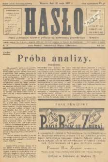 Hasło : pismo poświęcone sprawom politycznym, społecznym, gospodarczym i literackim. R.12, 1937, nr 17