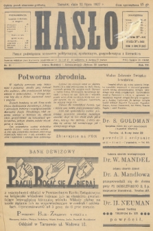 Hasło : pismo poświęcone sprawom politycznym, społecznym, gospodarczym i literackim. R.12, 1937, nr 21
