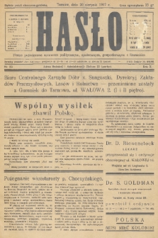 Hasło : pismo poświęcone sprawom politycznym, społecznym, gospodarczym i literackim. R.12, 1937, nr 23