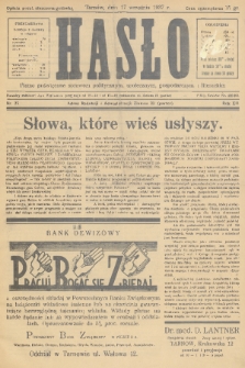 Hasło : pismo poświęcone sprawom politycznym, społecznym, gospodarczym i literackim. R.12, 1937, nr 25