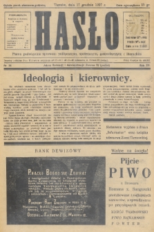Hasło : pismo poświęcone sprawom politycznym, społecznym, gospodarczym i literackim. R.12, 1937, nr 36