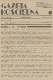 Gazeta Kościelna : tygodnik dla duchowieństwa. R.46, 1939, nr 12