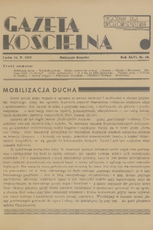 Gazeta Kościelna : tygodnik dla duchowieństwa. R.46, 1939, nr 20
