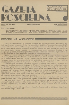 Gazeta Kościelna : tygodnik dla duchowieństwa. R.46, 1939, nr 29