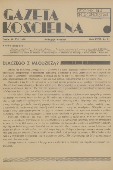 Gazeta Kościelna : tygodnik dla duchowieństwa. R.46, 1939, nr 31