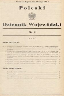 Poleski Dziennik Wojewódzki. 1936, nr 2
