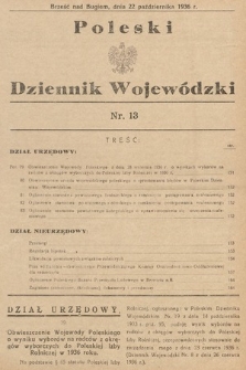 Poleski Dziennik Wojewódzki. 1936, nr 13