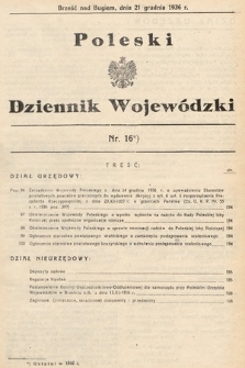 Poleski Dziennik Wojewódzki. 1936, nr 16