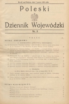 Poleski Dziennik Wojewódzki. 1938, nr 3
