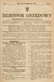 Dziennik Urzędowy Województwa Kieleckiego. 1920, nr 5