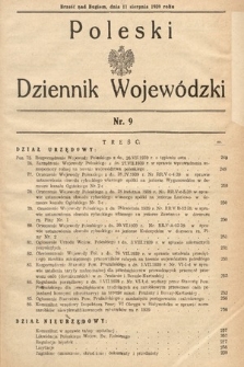Poleski Dziennik Wojewódzki. 1939, nr 9