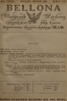 Bellona : miesięcznik wojskowy wydawany przez Sekcję Czwartą Departamentu Naukowo-Szkolnego M. S. W. R.3, 1920, Zeszyt 4