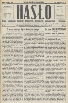 Hasło : pismo poświęcone sprawom politycznym, społecznym, gospodarczym i literackim. R.10, 1935, nr 13
