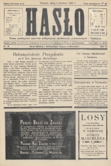 Hasło : pismo poświęcone sprawom politycznym, społecznym, gospodarczym i literackim. R.11, 1936, nr 18