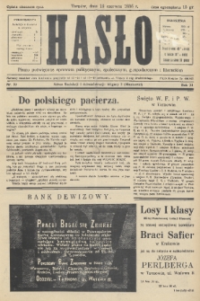 Hasło : pismo poświęcone sprawom politycznym, społecznym, gospodarczym i literackim. R.11, 1936, nr 20
