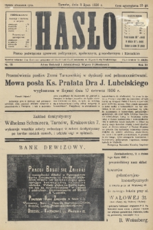 Hasło : pismo poświęcone sprawom politycznym, społecznym, gospodarczym i literackim. R.11, 1936, nr 22