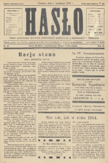 Hasło : pismo poświęcone sprawom politycznym, społecznym, gospodarczym i literackim. R.11, 1936, nr 26
