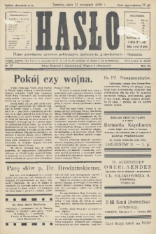 Hasło : pismo poświęcone sprawom politycznym, społecznym, gospodarczym i literackim. R.11, 1936, nr 27