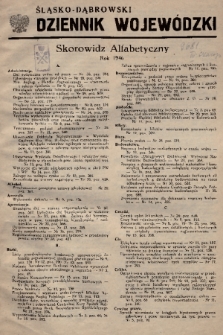Śląsko-Dąbrowski Dziennik Wojewódzki. 1946, skorowidz alfabetyczny