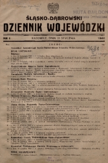 Śląsko-Dąbrowski Dziennik Wojewódzki. 1946, nr 1