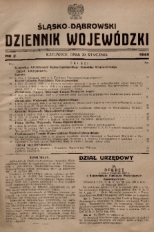 Śląsko-Dąbrowski Dziennik Wojewódzki. 1946, nr 2