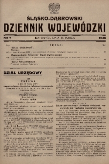 Śląsko-Dąbrowski Dziennik Wojewódzki. 1946, nr 7