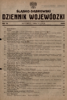 Śląsko-Dąbrowski Dziennik Wojewódzki. 1946, nr 19