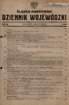 Śląsko-Dąbrowski Dziennik Wojewódzki. 1946, nr 20