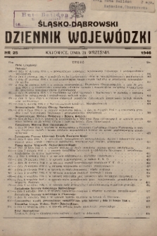 Śląsko-Dąbrowski Dziennik Wojewódzki. 1946, nr 25