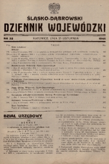 Śląsko-Dąbrowski Dziennik Wojewódzki. 1946, nr 32