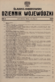 Śląsko-Dąbrowski Dziennik Wojewódzki. 1947, nr 5
