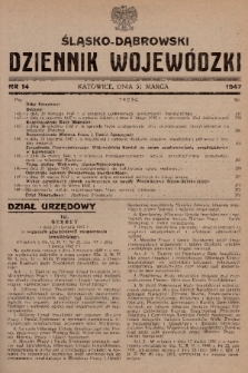 Śląsko-Dąbrowski Dziennik Wojewódzki. 1947, nr 14
