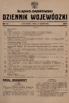Śląsko-Dąbrowski Dziennik Wojewódzki. 1947, nr 16