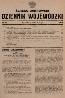 Śląsko-Dąbrowski Dziennik Wojewódzki. 1947, nr 17