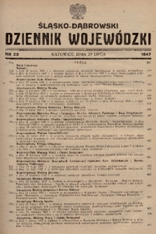 Śląsko-Dąbrowski Dziennik Wojewódzki. 1947, nr 23