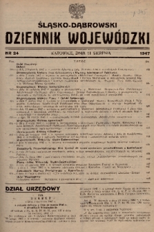 Śląsko-Dąbrowski Dziennik Wojewódzki. 1947, nr 24