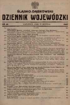 Śląsko-Dąbrowski Dziennik Wojewódzki. 1947, nr 26