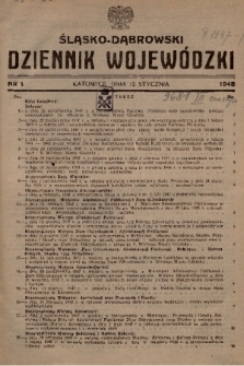 Śląsko-Dąbrowski Dziennik Wojewódzki. 1948, nr 1