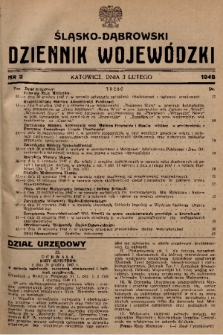 Śląsko-Dąbrowski Dziennik Wojewódzki. 1948, nr 2