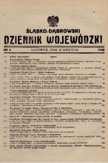 Śląsko-Dąbrowski Dziennik Wojewódzki. 1948, nr 6