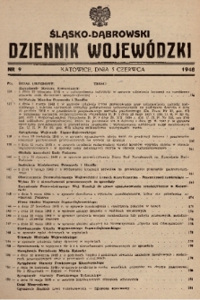 Śląsko-Dąbrowski Dziennik Wojewódzki. 1948, nr 9